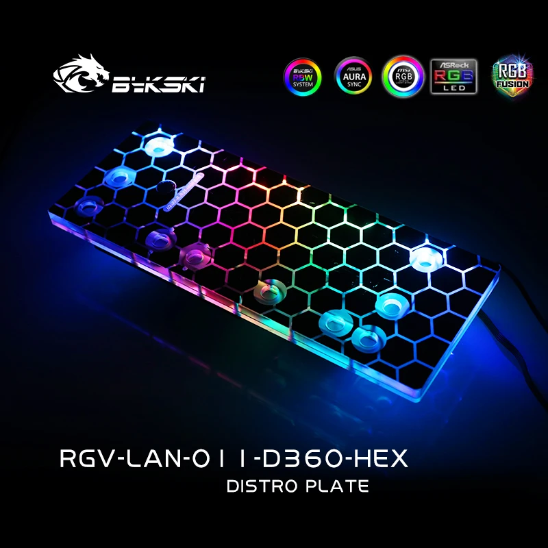 Online BYKSKI Acryl Bord Wasser Kanal Lösung Verwenden Für LIAN LI O11 Dynamische Fall Für CPU Und GPU Block / 3PIN RGB / Combo DDC Pumpe