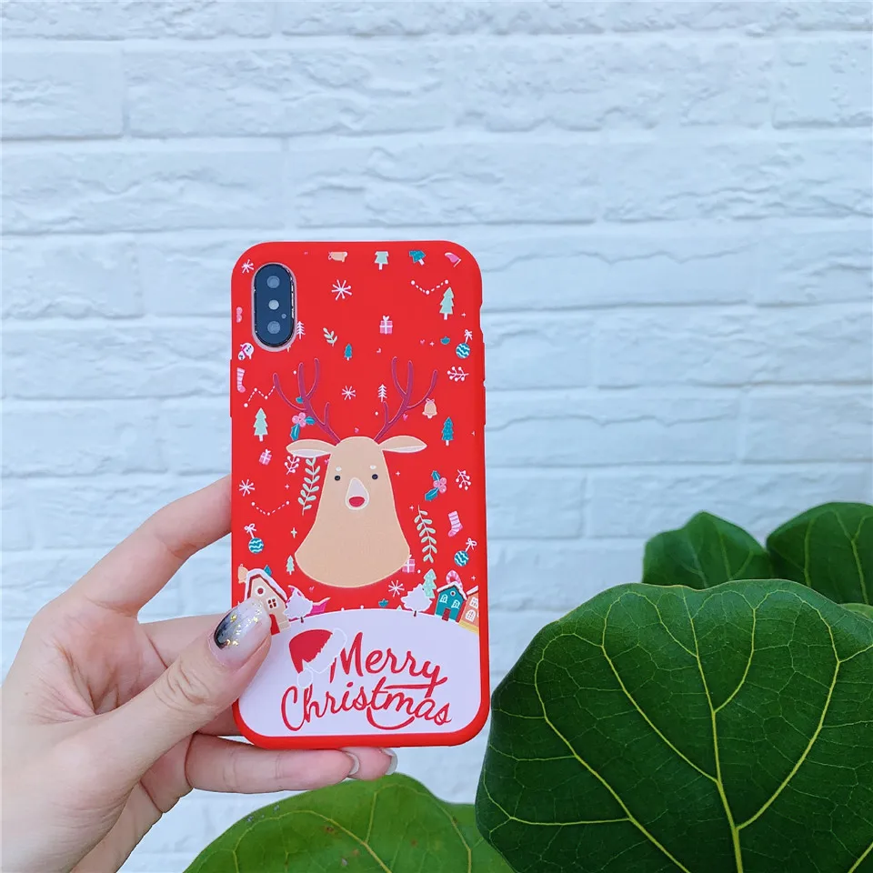 Чехол для телефона beyour iPhone X XS XR Xs Max Рождественская мультяшная лося Мягкая