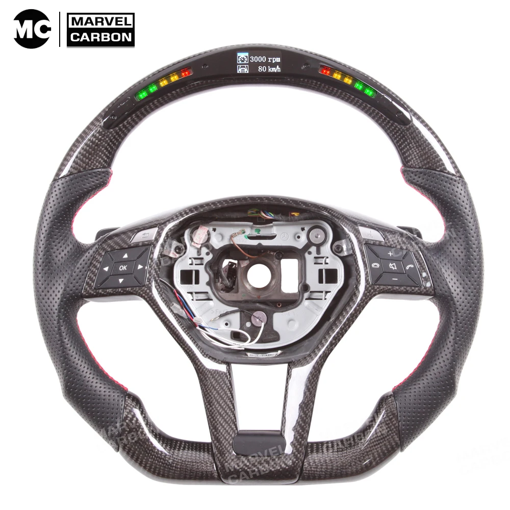 

100% Real Carbon Fiber LED Performance Steering Wheel Display Compatible for Mercedes Benz AMG