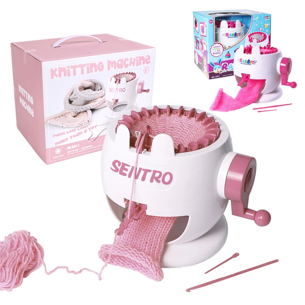 

Knitting Machine DIY Wool with Row Counter Rotating Sewing Sweater Hat Scarf Socks Tool Educational Toys for Kids Adult Beginner