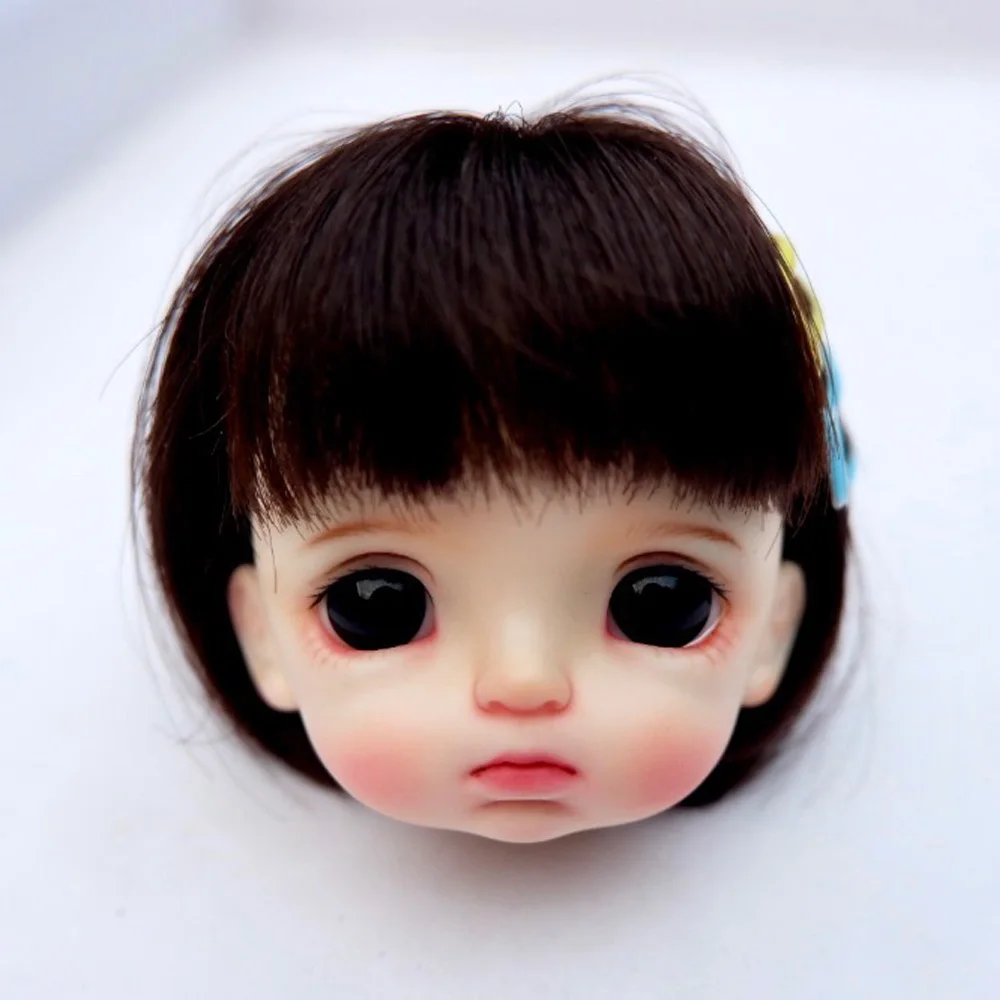 

obitsu OB11 doll head with makeup with eyes 1/8 1/12 BJD doll head Head can be opened with wig k004