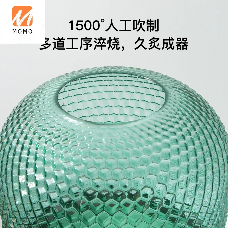 

Luxury Dining Table Vase Dark Green Glass Flower Model Room Coffee Table Soft Decoration Home Ornament Desktop Decoration TZ