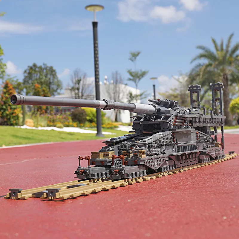 

New 3846PCS Military Toys German The Heavy Gustav K[E] Railway Gun "Dora" Fit Technical Model Building Blocks Bricks Kid Gift