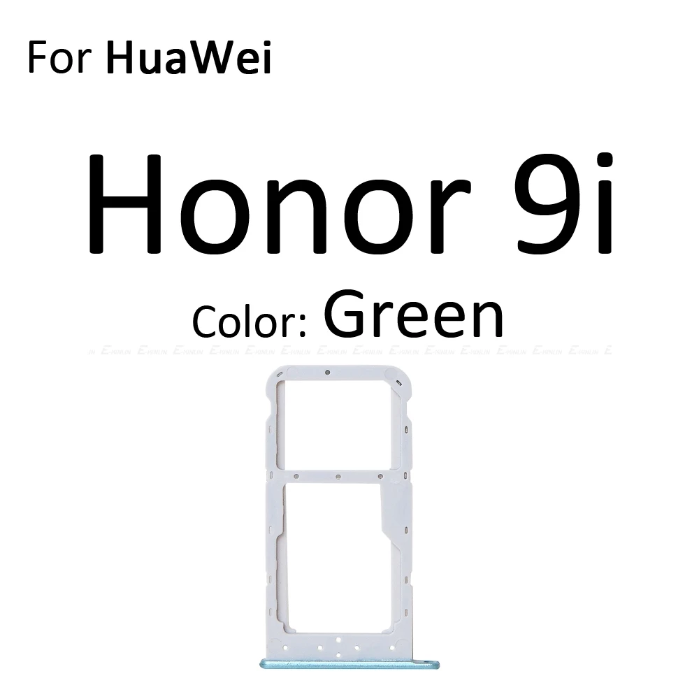 Сим-карты слот, разъем для лотка для устройства чтения sd-карт для Huawei Honor 9 Lite 9i Micro SD Держатель для карт с разъемом контейнер Запчасти для авто - Цвет: For Honor 9i Green