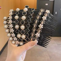 1pc fashion women hairpins rhinestone pearl hair combs clip claw for woman barrettes hair maker bun hair accessories headwear