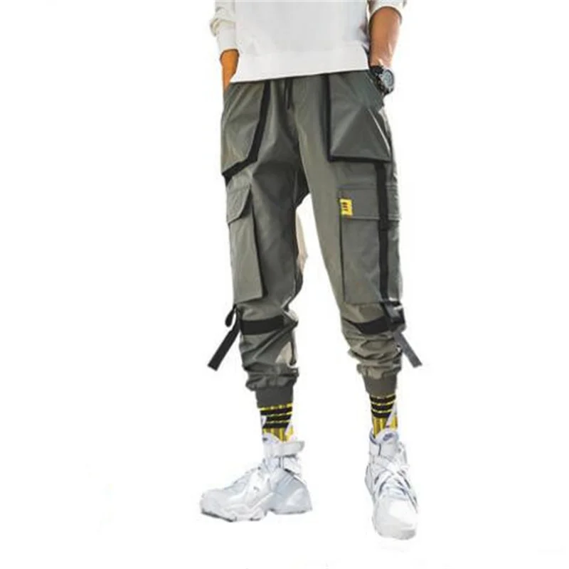 Комбинезон мужской с лентами Модные свободные леггинсы в уличном стиле