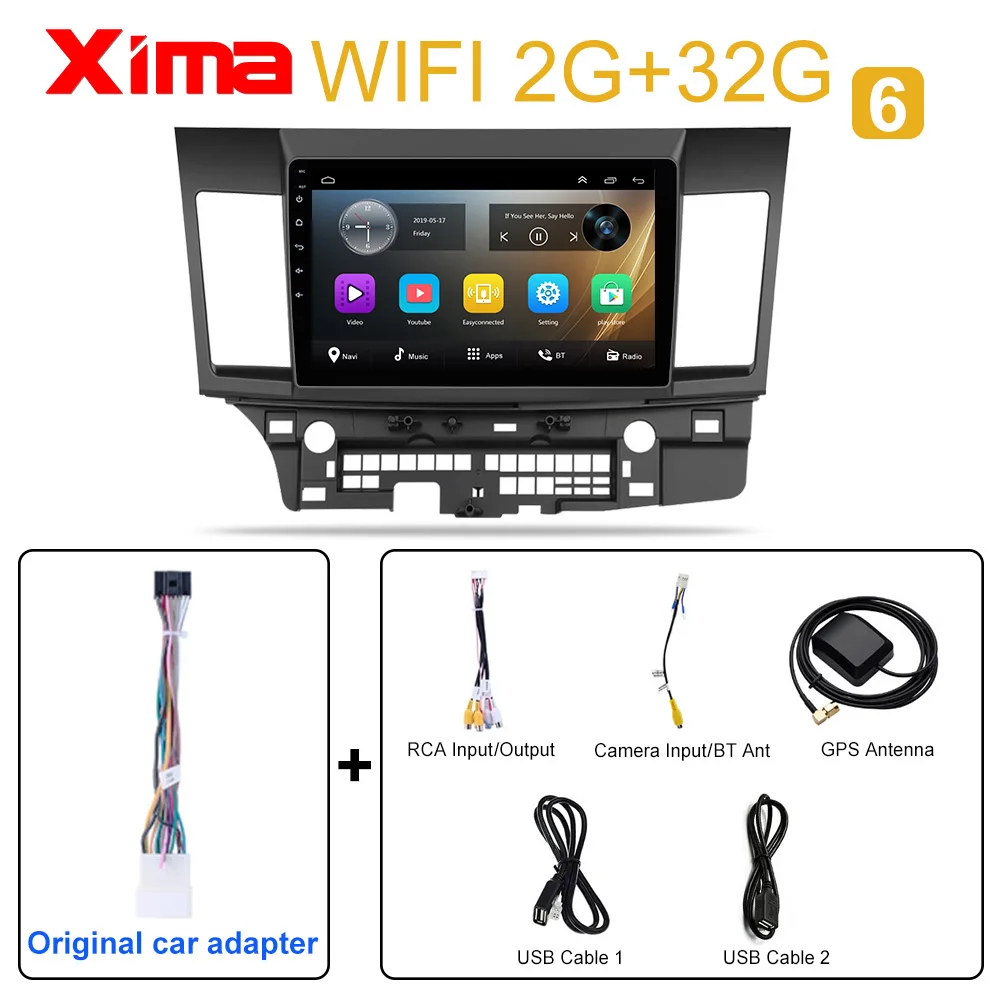 10 Inch 2din Car Android 9.0 Car DVD Player for Mitsubishi Lancer 2008 2009 2010- Car Radio GPS Navigation Multimedia Player - Цвет: RAM 2G YS-1