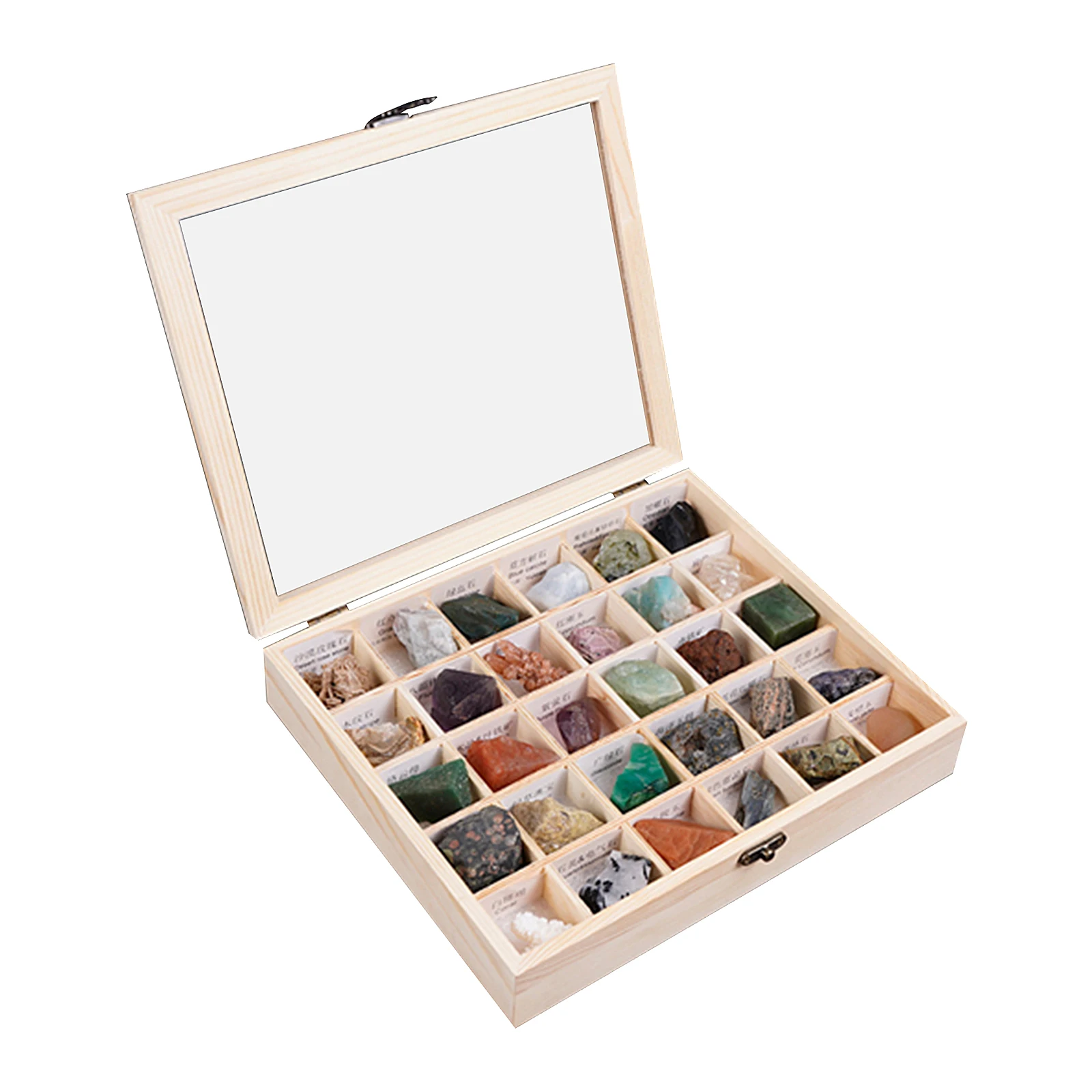 

30Pcs Rock & Mineral Collection with Collector Box Beginner ,