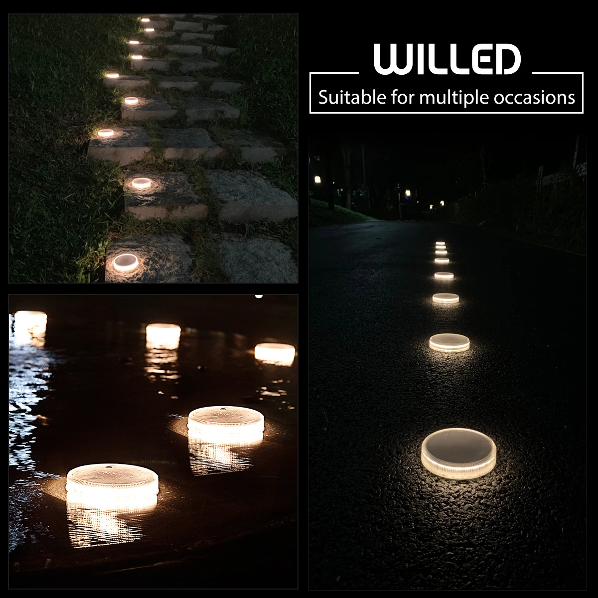 Светодиодный наземный фонарь на солнечной батарее с большой панелью теплый