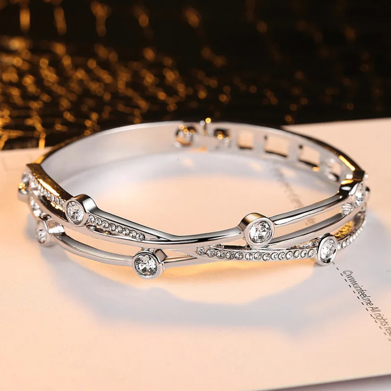 

Корейский милый свадебный браслет с кристаллами для женщин золотого и серебряного цвета индивидуальный стильный браслет модные ювелирные ...