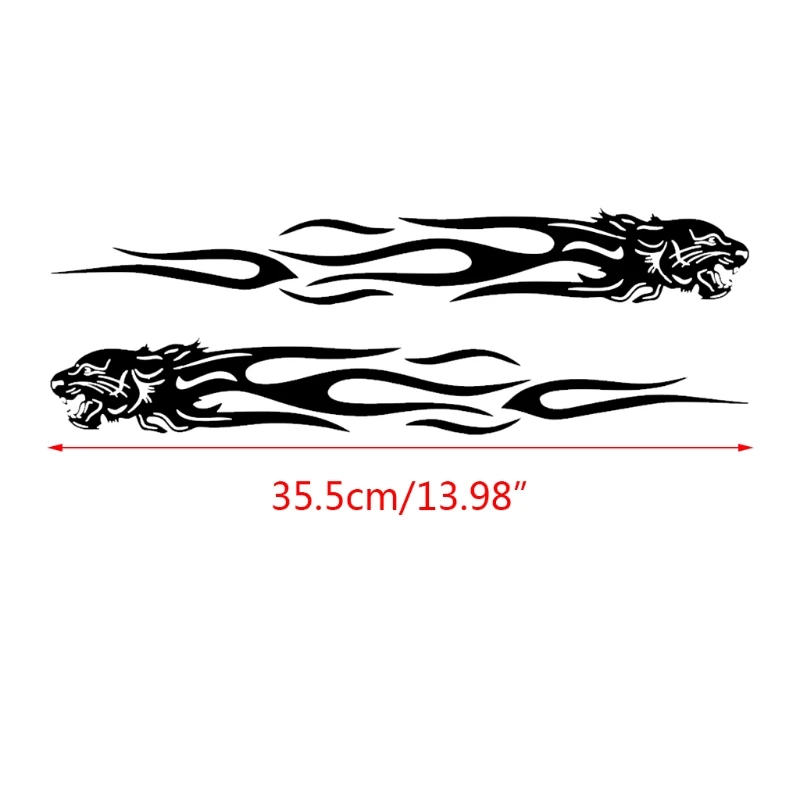 

2pcs Tiger Flame Totem Car Decals Stickers Reflective 24cm Motorcycles Sticker Decoration Creative Fashion Car Styling Stickers