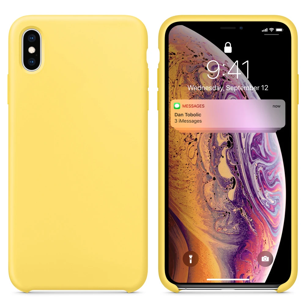 Цвет: желтый Силиконовый чехол, роскошный тонкий мягкий чехол для IPhone 11 Pro Max, чехол xs max xr x 8 7 6s plus, чехол с логотипом, резиновый противоударный силикагель - Цвет: Цвет: желтый