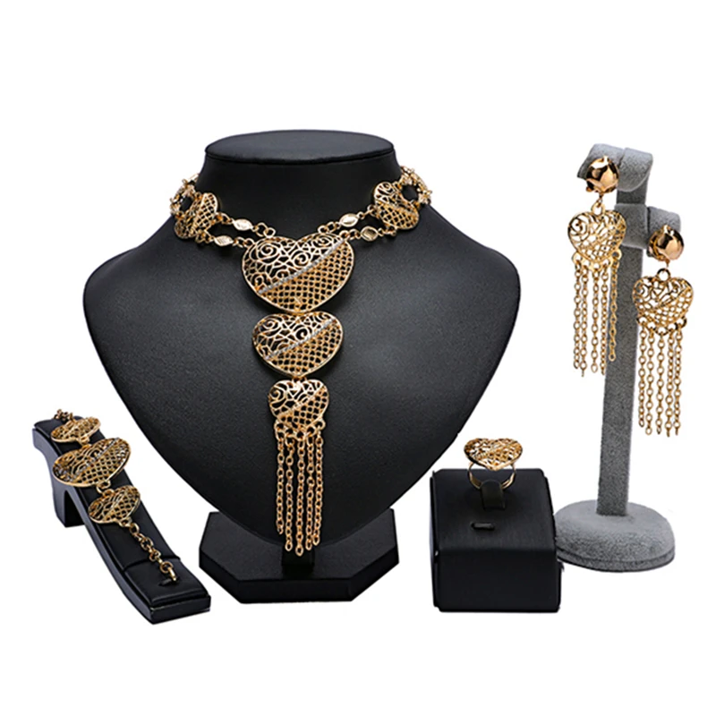 Модный набор ювелирных украшений из Дубая золотые красочные нигерийские