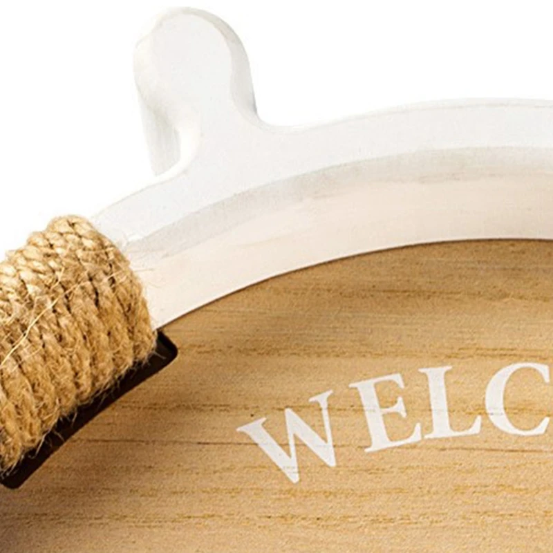 

2PCS Mediterranean Wooden Rudder Tray Simple Home Fruit Tea Cup Plate Ocean Wind Storage