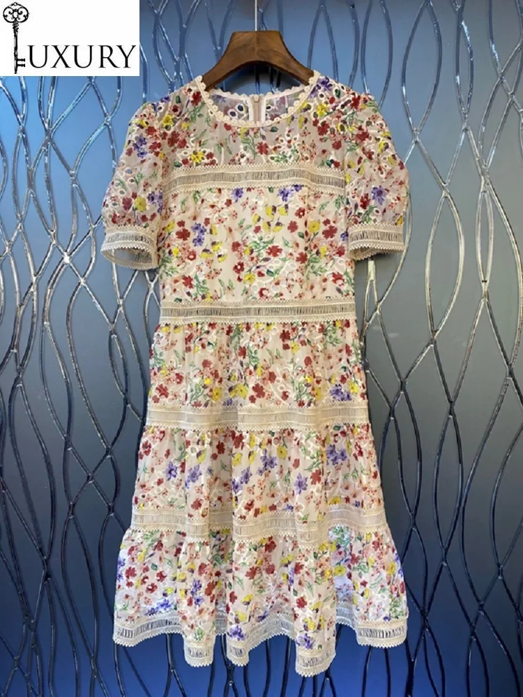 Женское ажурное дизайнерское платье с вышивкой облегающее праздничное трапеция