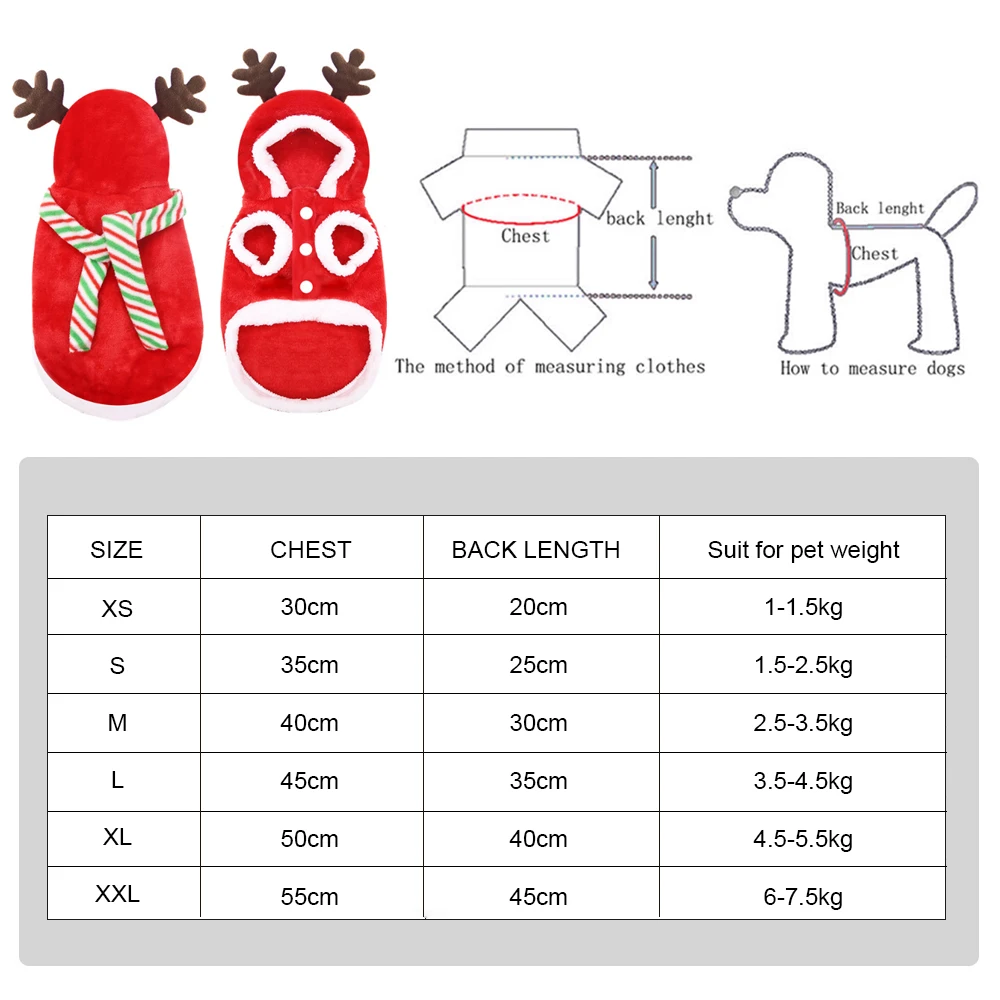 Рождественская Одежда для собак милый костюм Санты мопса чихуахуа домашний