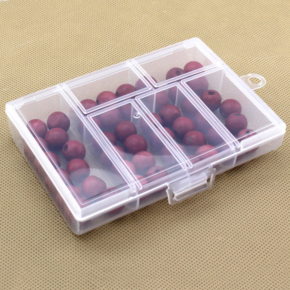 

Portable Plastic 6-Compartment Storage Container Small Case Box Transparent