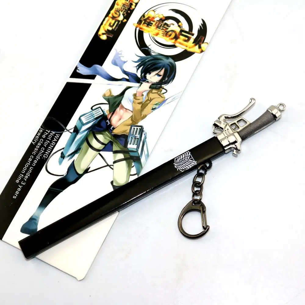 

Japan Anime Attack on Titan Sword Alloy Keychain Shingeki no Kyojin Toys Eren Mikasa Armin Rival Erwin Weapon Model