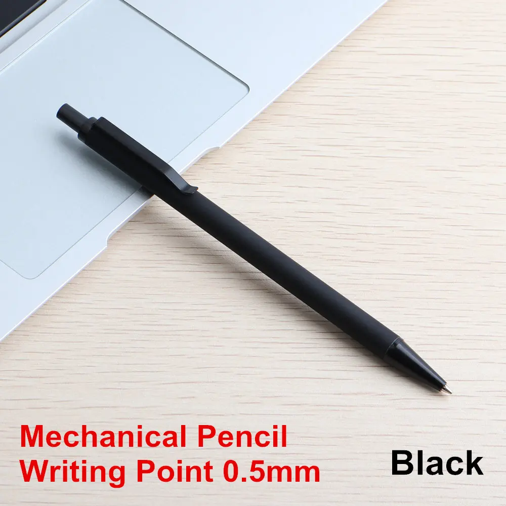 Creative quality student automatic pencil 0.5mm 0.7mm activity pencil Prevent Slippery Grind Penholder Metal Stationery Penci - Цвет: Pencil black  0.5mm