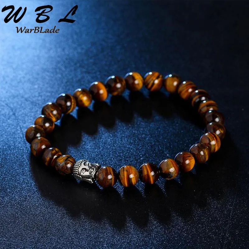 WBL 2019 натуральный камень лавовые бусины браслет Мужчины очаровательные Будды
