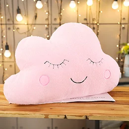 Pink cloud Плюшевые небесные подушки спальные улыбка облако звезда Капля воды подушка в виде Луны детская кроватка Декор природа подушка белый розовый серый - Цвет: Pink cloud