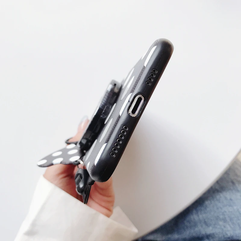 Heart Shaped Lanyard Mirror Case for Apple IPhone 11 Pro Max X XS XR 6 6S 7 8 Plus Black White Phone Back Cover Fashion |