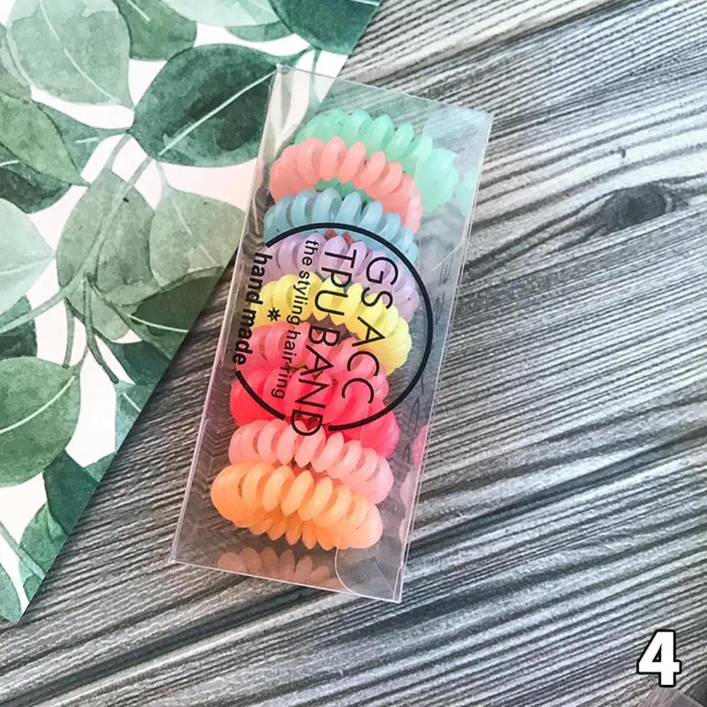 9PCS C4 Новое поступление, женские резинки для волос с кольцом для телефона в коробке, резинки для девушек, женские резинки для волос, аксессуары для волос, карамельный цвет, резинки - Цвет: 9PCS C4