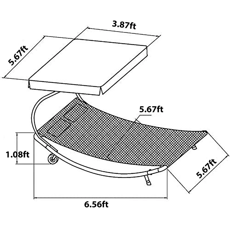 

Outdoor Portable Double Chaise Lounge Hammock Bed For Sun Room Garden Courtyard With Adjustable Canopy And Headrest Pillow