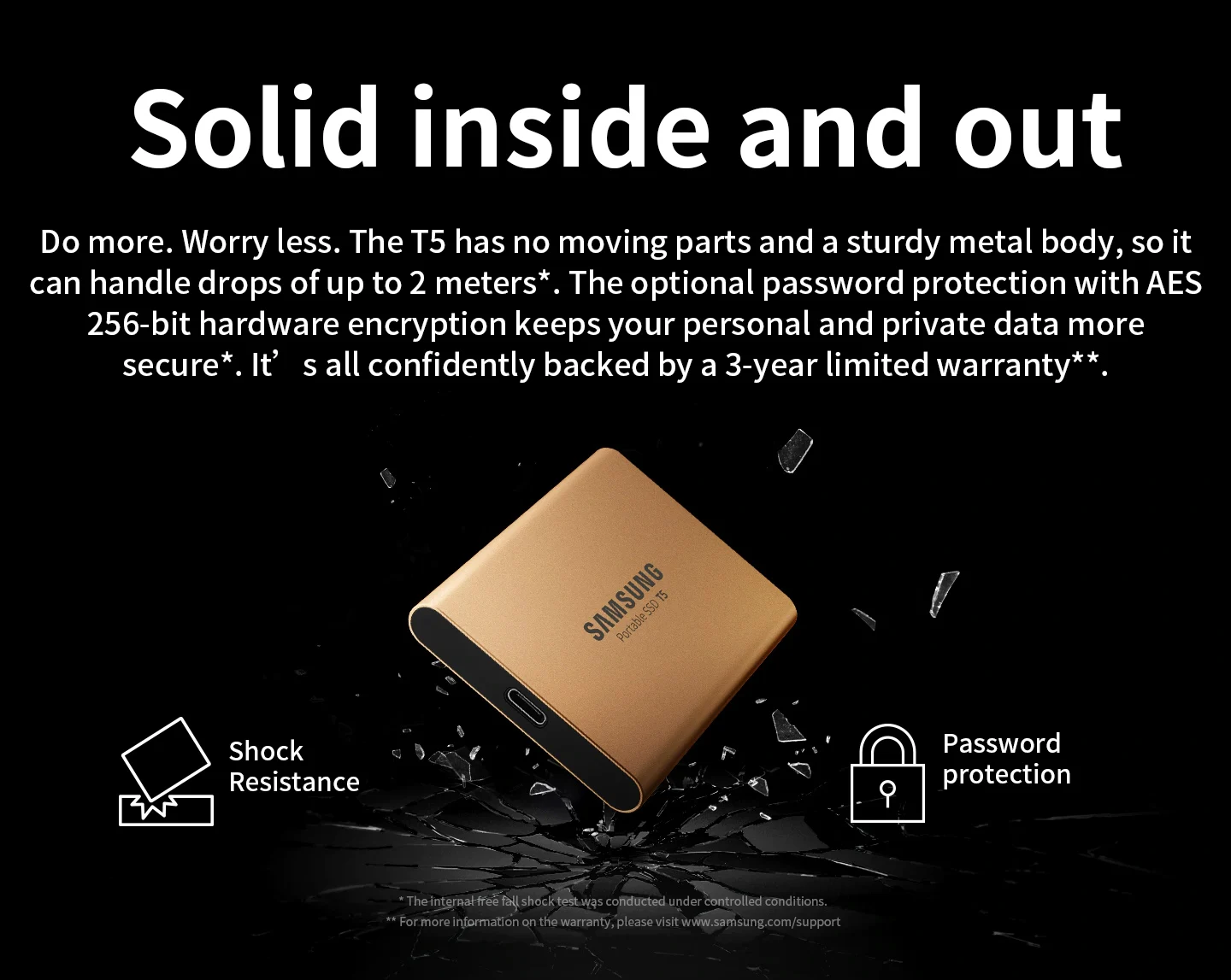 SAMSUNG T5 Portable SSD USB3.1 500GB 1TB External Solid State Disk Type-C HDD for Laptop