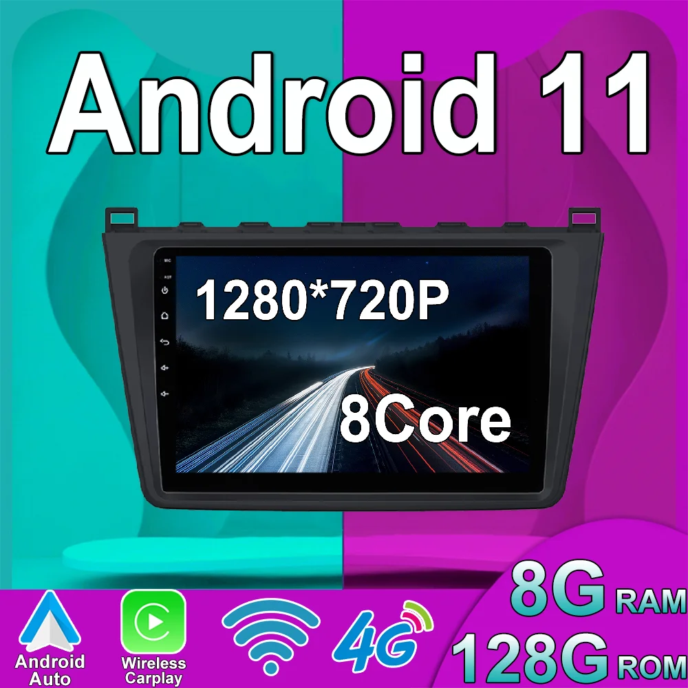 

Android 11 для Mazda 6 GH 2007 - 2012 автомобильное стерео радио беспроводное Carplay мультимедийный видеоплеер навигация GPS 1280*720 IPS DSP