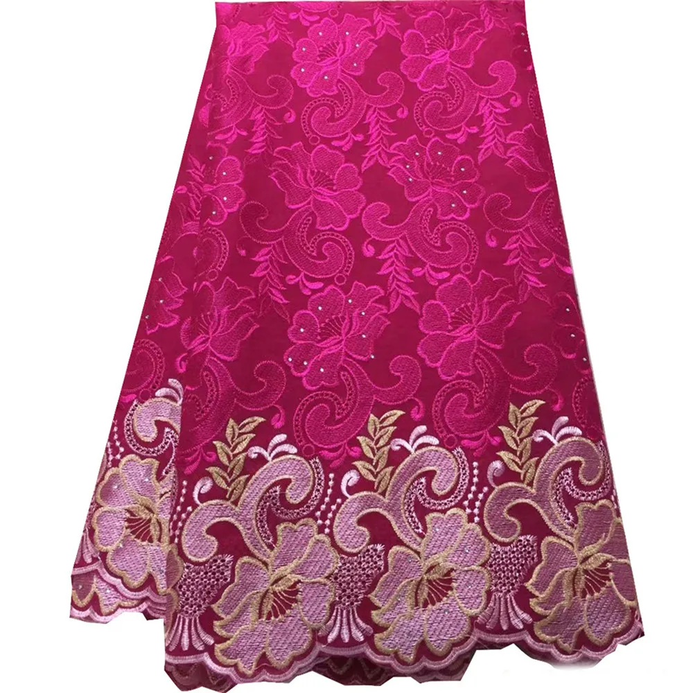 Королевский синий АФРИКАНСКАЯ сухая кружевная ткань хлопок швейцарская вуаль