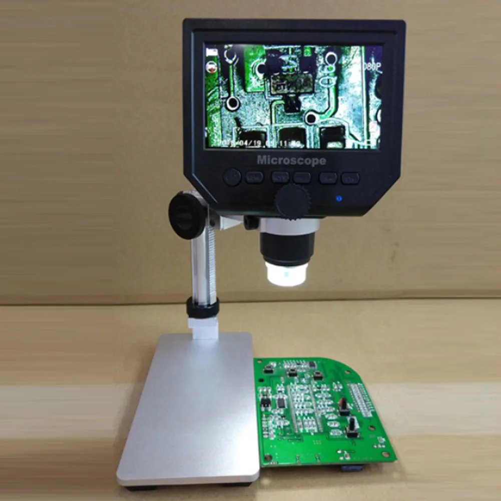 600X Digital Microscope 4.3 Inch HD LCD Soldering Phone Repair Magnifier + Metal Stand Electronic Video | Инструменты