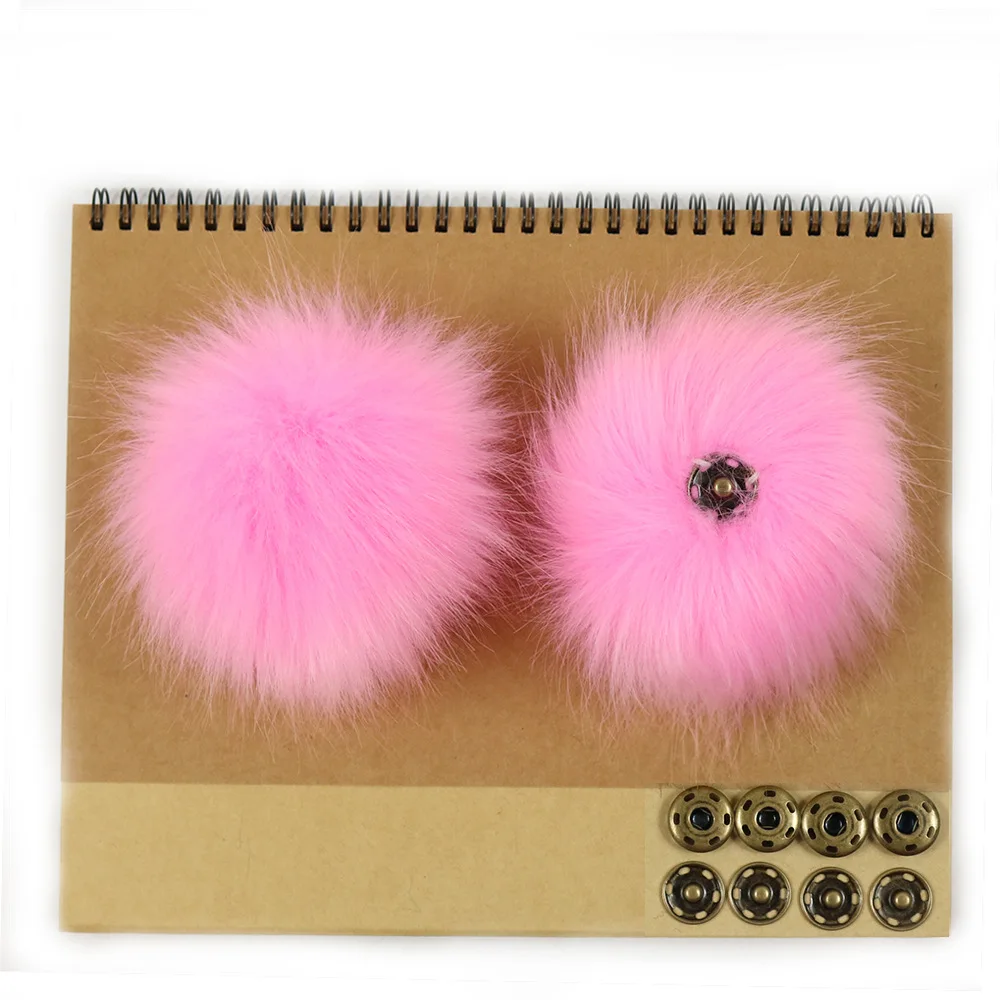 12 pieces baby pink 12 шт./лот, ручная работа, искусственный помпон из енота, искусственный помпон, шапка с помпонами,, шапка из искусственного меха лисы, помпон 8/10/12/15/см - Цвет: 12 pieces baby pink