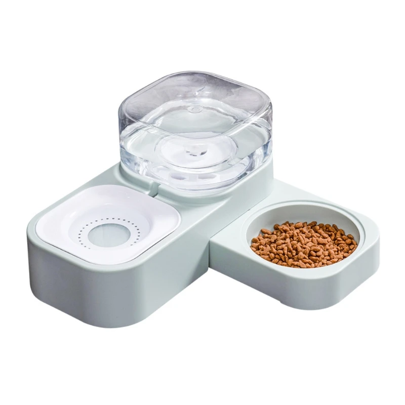 

Pet Dog Cat Bowl Automatic Feeder Fountain Water Drinking Feeding Container for Kitten Puppy T21C