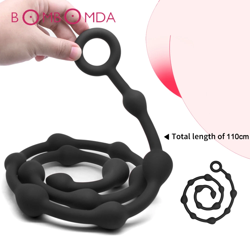 111 см длинные анальные бусины силиконовый фаллоимитатор Анальная пробка для