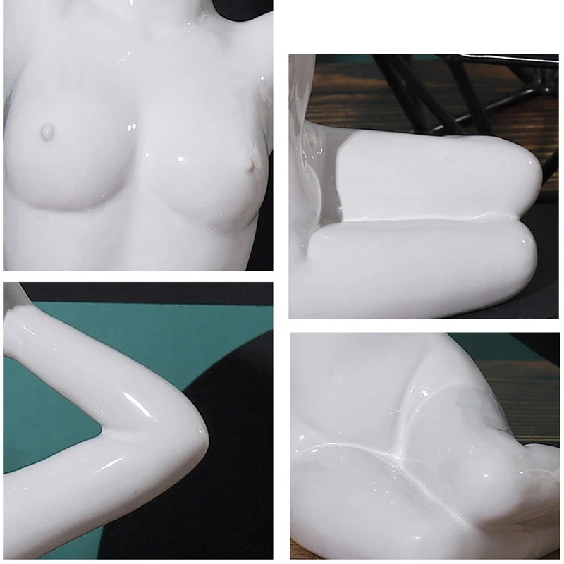 

Ceramics Woman Body Vase Nude Female Sculpture Flower Pot Sculpture Flower Arrangement Container Home Decor Crafts