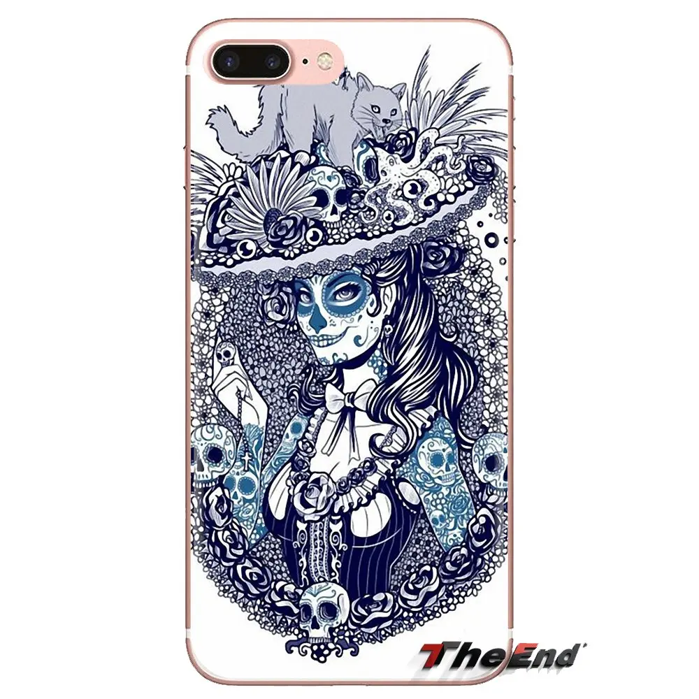 La Калавера de la Catrina Girl череп для htc один U11 U12 X9 M7 M8 A9 M9 M10 E9 Plus Desire 630 530 626 628 816 820 830