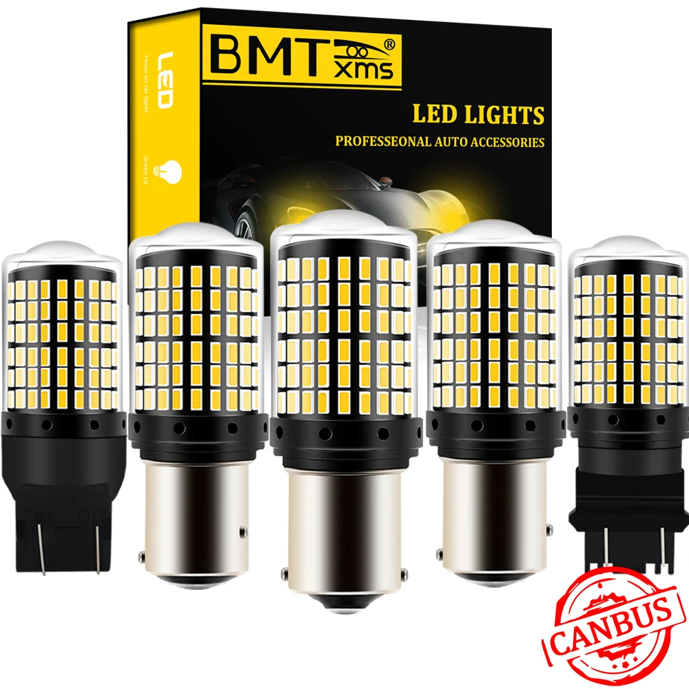 BMTxms 2 шт. автомобиль BA15S 1156 P21W светодиодный Нет Hyper флэш Янтарный Желтый 7443 W21/5 Вт 7440