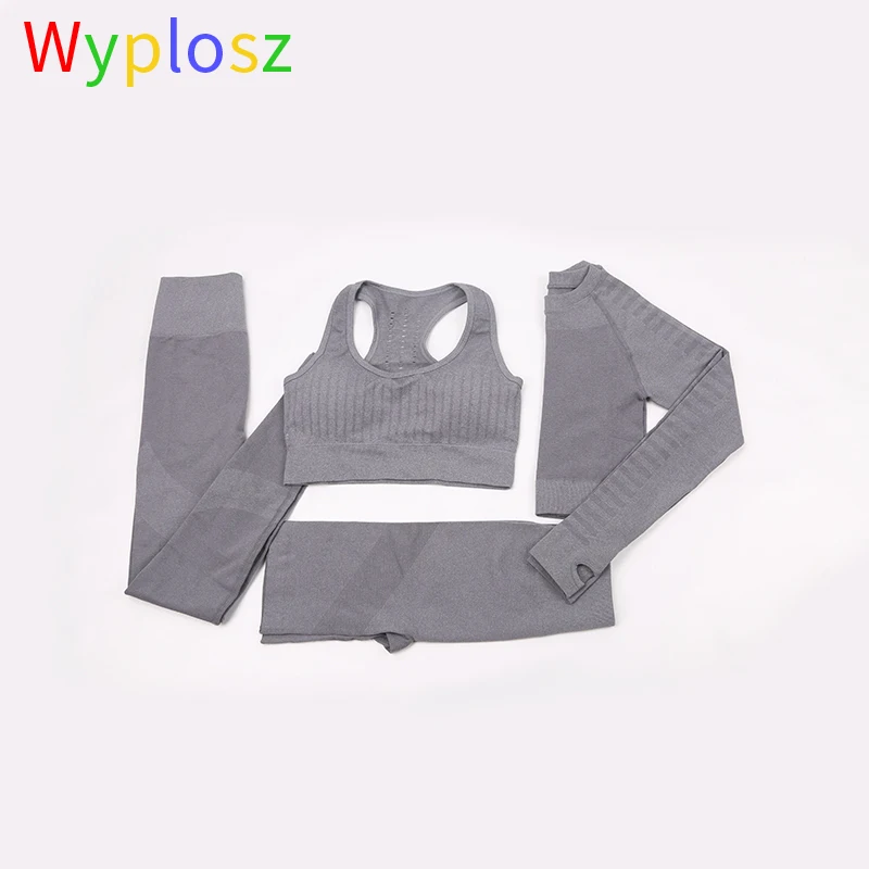 Wyplosz Fitness Clothing Women's Tights Sports Suit Female Sport Bh Yoga Set 4 Peices For Women Seamless Gym Clothes | Спорт и