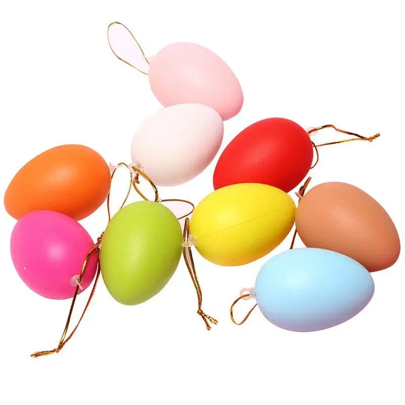 

6PCS Children Painting Egg Toy With Rope Gifts Plastic Hanging Easter Arts Crafts DIY Toys Fun Funny Gadgets Kid Birthday Gift