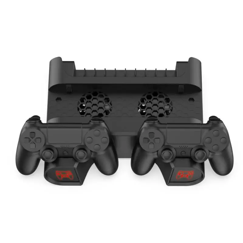 

For PS4 / PS4 Slim / PS4 Pro Dual Controller Charger Console Vertical Cooling Stand Charging Station LED Fan For Playstation 4