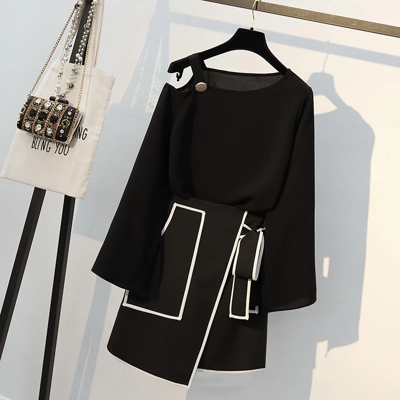 Mozuleva Осенняя Женская Slash с открытыми плечами футболка длинным рукавом и