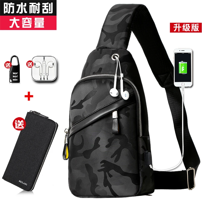 

Cross-body bag men's fashion brand small backpack shoulder bag INS camouflage cross cross personality chest bag
