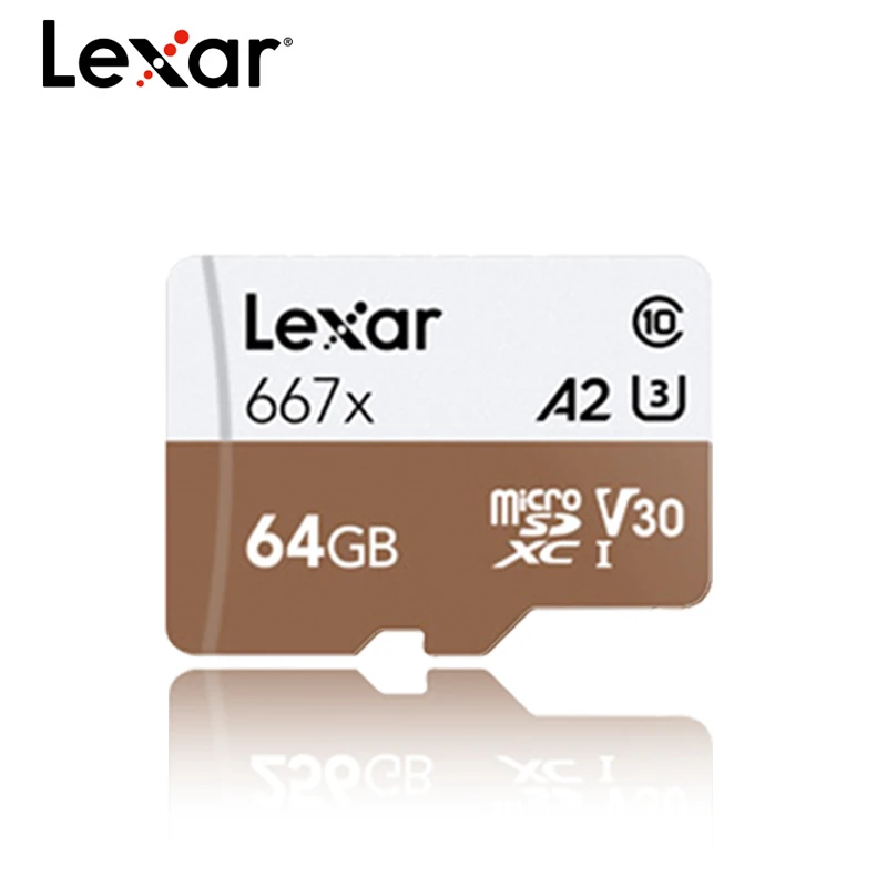 Оригинальная карта памяти Lexar 667x A2 высокоскоростная 100 МБ/с. 128 ГБ V30 класс 10 UHS I U3 64