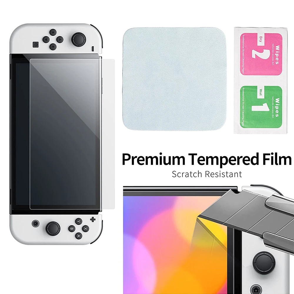 Чехол 7 в 1 NS для Nintendo Switch OLED модель 2021 с прозрачным защитным покрытием защита