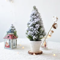 mini table top christmas tree small desk pe snow xmas tree party ornament decor tree for home office arbol de navidad