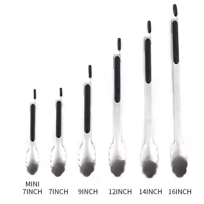 Нержавеющая сталь барбекю гриль Тонг Салат Хлеб выступающей с антипригарным