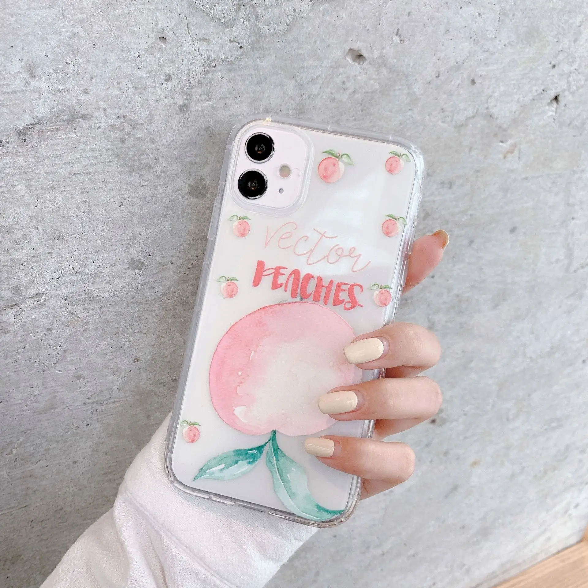 

Korean fashion summer Peach Phone Case For iPhone 11 Pro Max Case Cute Silicone cover for iPhone XS MAX XR X 7 8 Plus 7Plus case