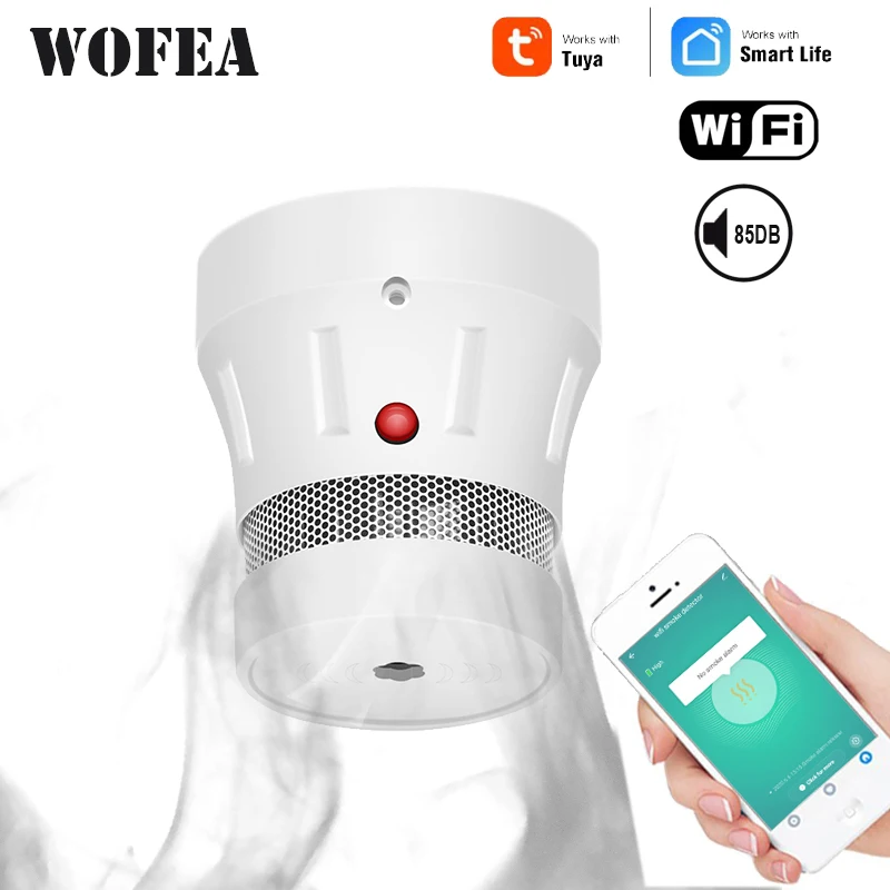 Wofea Wifi смарт-дымовой пожарной сигнализации дома безопасности оповещения Системы