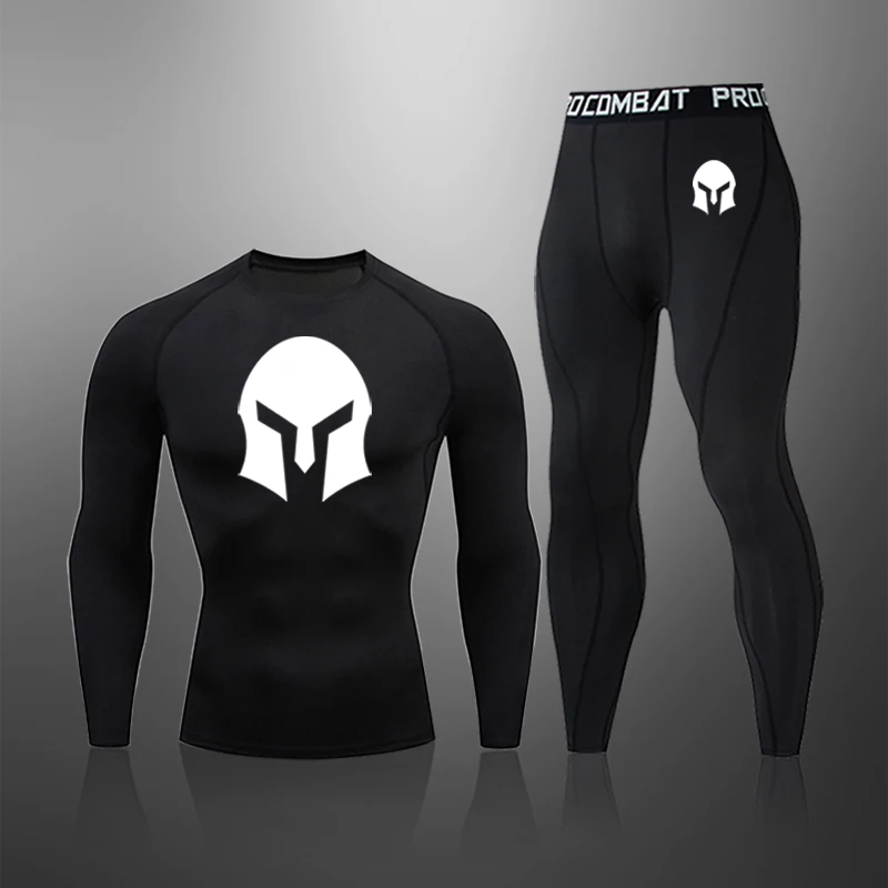 

Winter Thermal Underwear Set Outdoor Running Tights Fleece Base coat Warm Men's 2-Piece Sportswear Compression Clothing